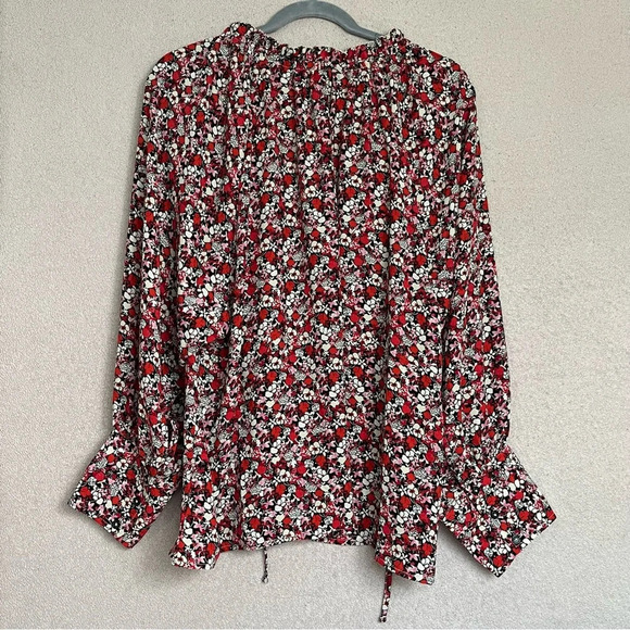 Sanctuary Floral Peasant Top Blouse-Red, Pink & White-Women’s 1X-Cottagecore-NEW - Picture 8 of 13